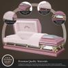 Overnight Caskets Briar Rose Metal Funeral Casket with Pink Velvet Interior - Premium 18-Gauge Steel - Fully Appointed Adult Casket - Coffin Featuring a Velvet Interior Lining w/Pillow & Throw Set view 2