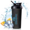Protein Shaker 20oz Large Shaker Bottle Perfect for Workout Supplements, Protein powder, Sports drinks, BCAA'S, Meal Replacement, BPA Free, for Fitness Enthusiasts Athletes - Black view 1
