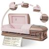 Overnight Caskets Silver Rose Metal Funeral Casket with Pink Velvet Interior - Premium 18-Gauge Steel - Fully Appointed Adult Casket - Coffin Featuring a Velvet Interior Lining w/Pillow & Throw Set view 1