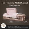 Overnight Caskets Silver Rose Metal Funeral Casket with Pink Velvet Interior - Premium 18-Gauge Steel - Fully Appointed Adult Casket - Coffin Featuring a Velvet Interior Lining w/Pillow & Throw Set view 3
