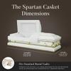 Overnight Caskets Spartan Collection Funeral Casket White with White Interior - 20 Gauge Steel - Fully Appointed Adult Casket - Coffin Featuring a Crepe Interior Lining with Pillow and Throw Set view 3
