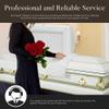 Overnight Caskets Spartan Collection Funeral Casket White with White Interior - 20 Gauge Steel - Fully Appointed Adult Casket - Coffin Featuring a Crepe Interior Lining with Pillow and Throw Set view 4