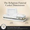 Overnight Caskets Last Supper Metal Funeral Casket with White Crepe Interior - 20 Gauge Steel - Fully Appointed Adult Casket - Coffin Featuring Crepe Interior Lining with Pillow and Throw Set view 3