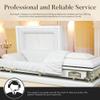 Overnight Caskets Last Supper Metal Funeral Casket with White Crepe Interior - 20 Gauge Steel - Fully Appointed Adult Casket - Coffin Featuring Crepe Interior Lining with Pillow and Throw Set view 4