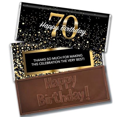 36 Pcs 70th Birthday Candy Party Favors in Bulk Wrapped Belgian Chocolate Bars
