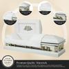 Overnight Caskets White Cross Lords Prayer Metal Funeral Casket w/White Velvet Interior - 18 Gauge Steel - Fully Appointed Adult Casket - Coffin Featuring Velvet Interior Lining w/Pillow & Throw Set view 2