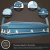 Overnight Caskets Spartan Collection Funeral Casket Blue with Light Blue Interior - 20 Gauge Steel - Fully Appointed Adult Casket - Coffin Featuring a Crepe Interior Lining with Pillow and Throw Set view 2