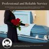 Overnight Caskets Spartan Collection Funeral Casket Blue with Light Blue Interior - 20 Gauge Steel - Fully Appointed Adult Casket - Coffin Featuring a Crepe Interior Lining with Pillow and Throw Set view 4
