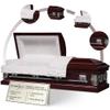 Overnight Caskets Imperial Metal Funeral Casket Burgundy w/White Crepe Interior - Premium 20-Gauge Steel - Fully Appointed Adult Casket - Coffin Featuring Crepe Interior Lining w/Pillow & Throw Set view 1