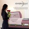 Overnight Caskets Imperial Metal Funeral Casket Burgundy w/White Crepe Interior - Premium 20-Gauge Steel - Fully Appointed Adult Casket - Coffin Featuring Crepe Interior Lining w/Pillow & Throw Set view 3