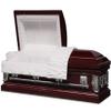 Overnight Caskets Imperial Metal Funeral Casket Burgundy w/White Crepe Interior - Premium 20-Gauge Steel - Fully Appointed Adult Casket - Coffin Featuring Crepe Interior Lining w/Pillow & Throw Set view 4