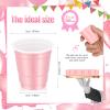 Layhit 200 Pack 2oz Shot Cups Plastic Shot Glasses Mini Disposable Cups Tumblers Wedding Birthday Party Supplies for Serving Snacks Samples Tastings(Light Pink) view 2