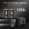 HW Rechargeable D Batteries 4 Pack, 7500mWh Long Lasting Lithium D Cell Batteries, 4 in 1 USB-C Charge Cable Fast Charger, Over 1000 Cycles Lithium Batteries Size D for Flashlight,Camping Light view 3