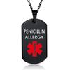 NanMuc Medical Alert ID Necklace PENICILLIN Allergy Pendant for Men Women Stainless Steel Medical ID Tag Emergency Med Alert Necklace Jewelry view 1