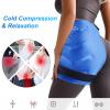 Atsuwell XL Hip Ice Pack Wrap, Gel Cold Pack for Hip Care, Reusable Ice Pack for Hip Replacement, Soft Plush Lined Cold Compress for Hip, Knee, Back, Blue view 2
