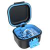 BVN Leak-Proof Denture Case, Denture Cup for Soaking Dentures, Retainer Cleaning Case Black and Bule Dent view 1