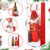 Zhanmai 50 Pack Heavy Duty Christmas Wine Bottle Gift Bags With Handles - Winter Themed Party Cardboard Bags, 13.8 x 4.7 x 3.5 Inch view 2