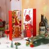 Zhanmai 50 Pack Heavy Duty Christmas Wine Bottle Gift Bags With Handles - Winter Themed Party Cardboard Bags, 13.8 x 4.7 x 3.5 Inch view 3