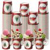 200 Pcs Christmas Disposable Paper Cups with Handle 8 oz Buffalo Plaid Christmas Disposable Coffee Cocoa Hot Chocolate Cups Drinkware Beverage Tea for Xmas Party Hot Chocolate Supplies Decoration view 1