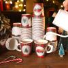 200 Pcs Christmas Disposable Paper Cups with Handle 8 oz Buffalo Plaid Christmas Disposable Coffee Cocoa Hot Chocolate Cups Drinkware Beverage Tea for Xmas Party Hot Chocolate Supplies Decoration view 2