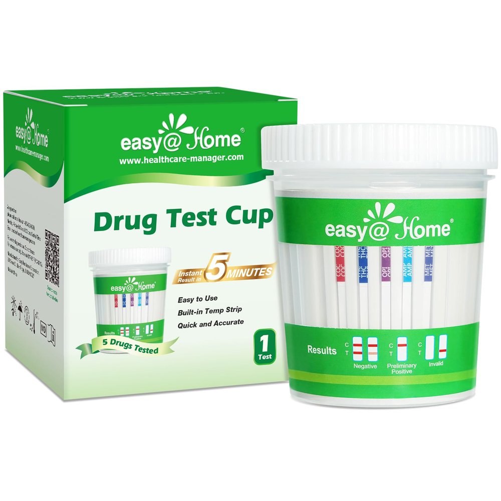 Easy@Home 5 Panel Drug Test Cup, at Home Urine Drug Test Kit, 1 Pack
