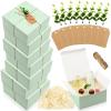 Crtiin 8 Pack Gift Boxes Set 8 x 8 x 4 Inch Green Paper Bridesmaid Proposal Gifts Box with Lids for Presents Wedding Bridal Valentine's Day Easter Mother's Day Birthday Gift Packaging Party Favors view 1