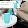 iplusmile Adult Sippy Cups for Elderly, No Spill Sippy Cup with 2 Handles, Elderly Drinking Straw Cups for Adults Hospital Disabled view 4