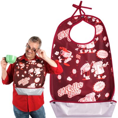 Designed to Dine Adult Bibs for Women & Men. Washable Reusable Clothing Protectors for Adults