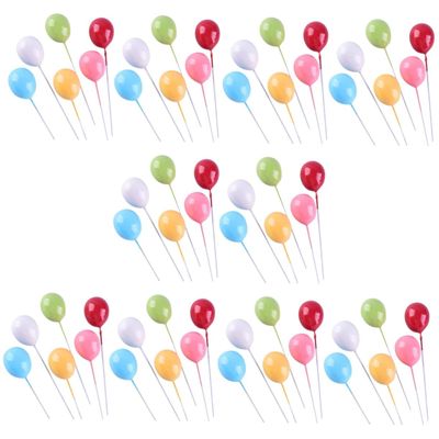 ABOOFAN 60pcs Balloon Cake Picks Adorable Cupcake Toppers for Birthday Party Decorations Light Weight and Easy to Insert for Celebrating Style