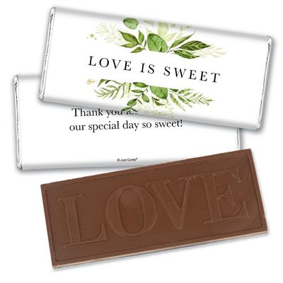 12 Pcs Wedding Candy Party Favors in Bulk Wrapped Belgian Chocolate Bars - Botanical