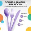 Party Solids Lavender Plastic Spoons 100 Pcs Lavender Spoons Disposable Utensils Heavy Duty Plastic Cutlery Set Disposable Cutlery Sets Flatware Sets Silverware Set Party Supplies & Party Tableware view 3