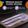 Party Solids Lavender Plastic Spoons 100 Pcs Lavender Spoons Disposable Utensils Heavy Duty Plastic Cutlery Set Disposable Cutlery Sets Flatware Sets Silverware Set Party Supplies & Party Tableware view 4