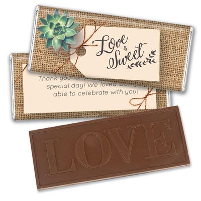 36 Pcs Wedding Candy Party Favors in Bulk Wrapped Belgian Chocolate Bars - Rustic