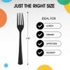 Party Solids Black Plastic Forks 100 Pieces Black Forks Disposable Utensils Heavy Duty Plastic Cutlery Set Disposable Cutlery Sets Flatware Sets Silverware Set Party Supplies & Party Tableware view 2