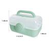 Plastic Medical Box First Aid Storage Containers 3-Tier Fold Tray with Removable Pill Case Family Empty Medication Organizer with Handled for Home, Medical Facility, School and Travel-Cyan-2 view 2