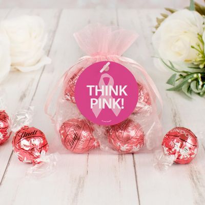 12 Pcs Breast Cancer Awareness Candy Favors Giveaways with Chocolate Truffles