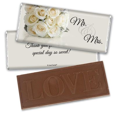 12 Pcs Wedding Candy Party Favors in Bulk Wrapped Belgian Chocolate Bars - Floral