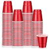 Roshtia 100 Pack 2 oz Plastic Shot Cups, Mini Disposable Shot Glasses 2 oz Party Cups for Valentine Wedding New Year Party, Beer Taste Serving, Snacks(Red) view 1