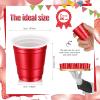 Roshtia 100 Pack 2 oz Plastic Shot Cups, Mini Disposable Shot Glasses 2 oz Party Cups for Valentine Wedding New Year Party, Beer Taste Serving, Snacks(Red) view 2