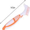 BWESOO Premium Denture Cleaning Brush Set with Multi-Layered Bristles & Ergonomic Rubber Handle, Portable Denture Double Sided Brush for False Teeth Cleaning Orange view 2
