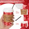 Ziliny 100 Sets Valentine's Day Paper Coffee Cups with Sleeve and Lid Straw Hot Chocolate Cocoa Cups Valentine Holiday Party Supplies for Hot Drinks Cold Beverage Cafe Shop Office view 2