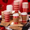 Ziliny 100 Sets Valentine's Day Paper Coffee Cups with Sleeve and Lid Straw Hot Chocolate Cocoa Cups Valentine Holiday Party Supplies for Hot Drinks Cold Beverage Cafe Shop Office view 4