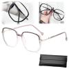 Women's Portable Fashion Anti-Blue Light Reading Glasses,Square Blue Light Blocking Portable Ultralight Eyeglasses (Purple,0) view 1