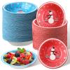 Sliner 100 Pcs Christmas Paper Bowl Christmas Disposable Bowls Serving Bowls Winter Themed Salad Bowls 12.3oz Dessert Bowls for Christmas Snack Dinner Birthday Party Picnic(Santa Claus and Snowman) view 1