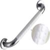 White Grab Bars for Bathtubs and Showers, 18-Inch Handicap Grab Bars for Bathroom, Wall Mount Support Rail with Anti-slip Nylon Handle 304 Stainless Steel Chrome Handrail for Seniors and Children ( Si view 1