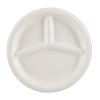 NATUREZWAY PRO (10" (125 Pack) Bamboo & Sugarcane Round Plates with 3 Compartments: Leak-Proof, Heavy-Duty, Microwave Safe, Compostable - Elevate Your Sustainable Dining Experience view 2