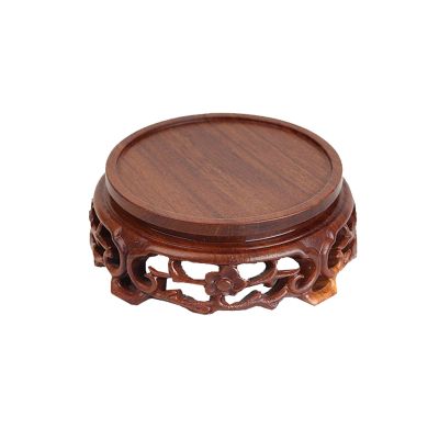 Vase Bonsai Base Wooden Vase Buddha Statue Base Round Base Odd Stone Bonsai Ornaments Teapot Base Wood Carving Home Decoration Display Stand Bonsai Base ( Color : 1 )