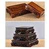 Vase Bonsai Base Wood Vase Base Hollow Carved Base Buddha Statue Base Vase Pot Guanyin Lotus Handicraft Ornaments Bracket Bonsai Base ( Color : 1 ) view 3
