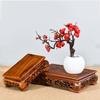 Vase Bonsai Base Wood Vase Base Hollow Carved Base Buddha Statue Base Vase Pot Guanyin Lotus Handicraft Ornaments Bracket Bonsai Base ( Color : 1 ) view 4