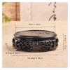 Vase Bonsai Base Wooden Vase Base Round Shape Carving Crafts Ornaments Base Wood Bracket Oval Jade Stone Flower Pot Bonsai Base Bonsai Base ( Color : Brass ) view 2
